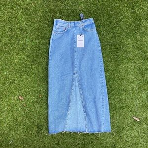 Zara denim midi skirt
